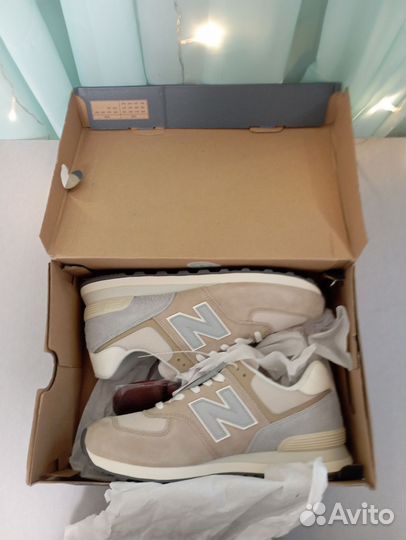 Кроссовки new balance 574 бежевые 11 us