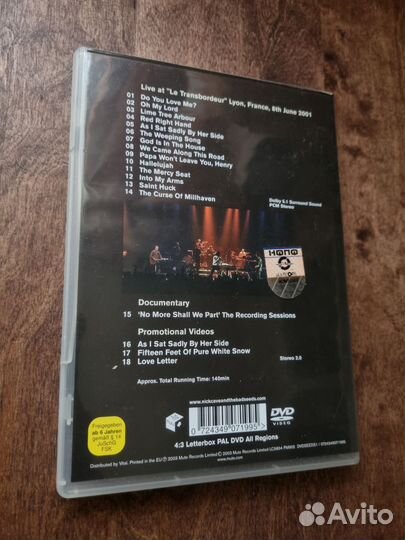 Nick Cave and the bad seeds DVD диск 2003 год