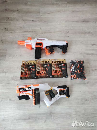 Бластер nerf ultra 2 штуки и патроны 300 штук