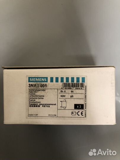 Вставка плавкая Siemens 3NA3001