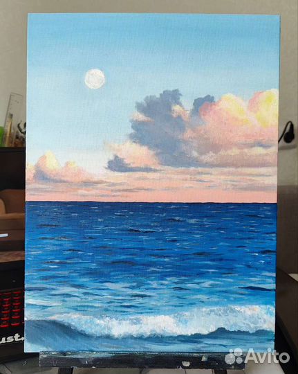 Картина маслом на холсте море