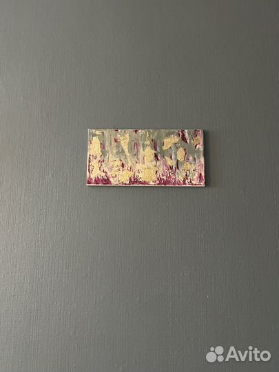 Картина акрил на холсте, абстракция и поталь