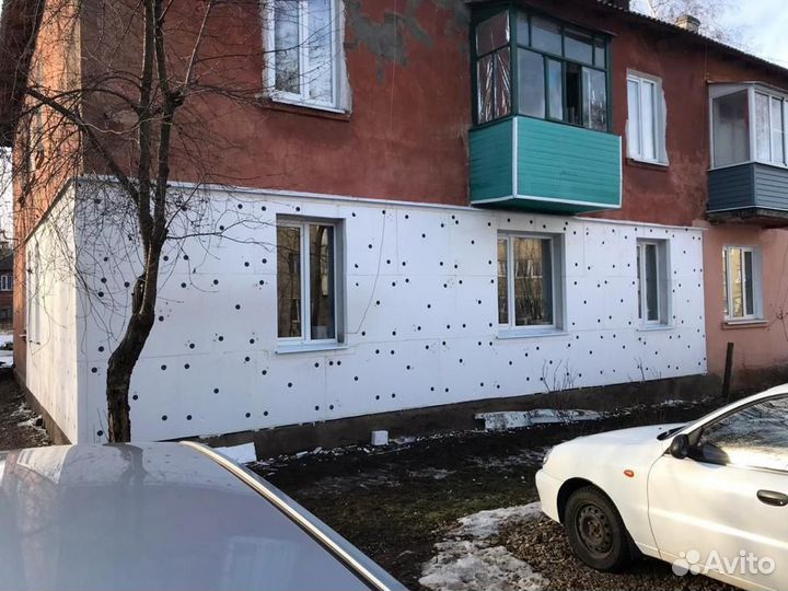 Утепление фасадов. Промышленный альпинист