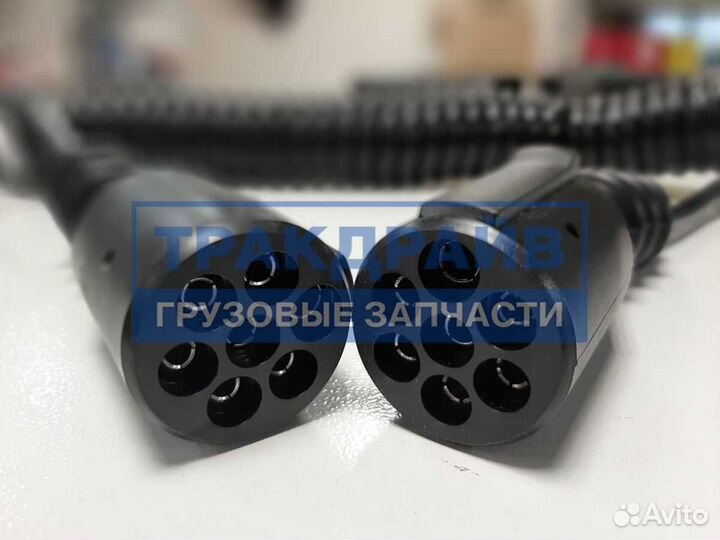 Кабель спиральный 7 полюсов пластиковые цельные штекеры