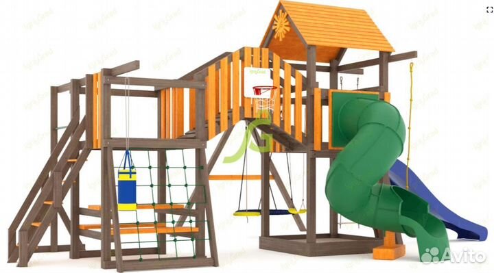 Детская площадка Панда Фани Мостик с трубой