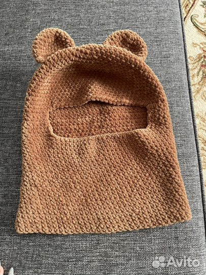 Балаклава вязаная с ушками