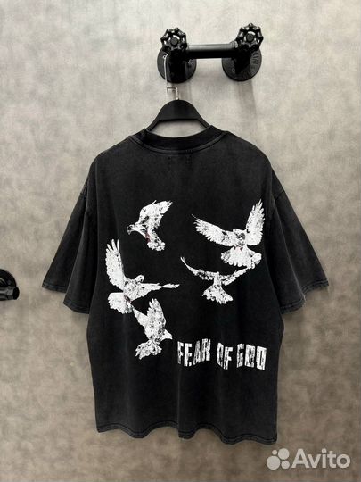 Футболка Saint x Fear of God оверсайз черная