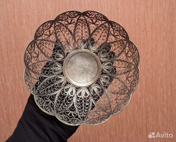 Винтажная конфетница фруктовница скань СССР 1960-е