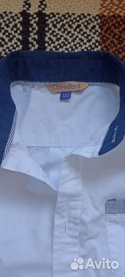 Рубашка белая для мальчика 122 128