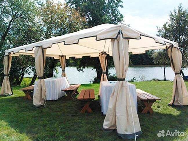 Беседка шатер белый