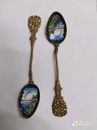 Чайные ложки сувенирные Хабаровск Эмаль 2 шт (Ч)
