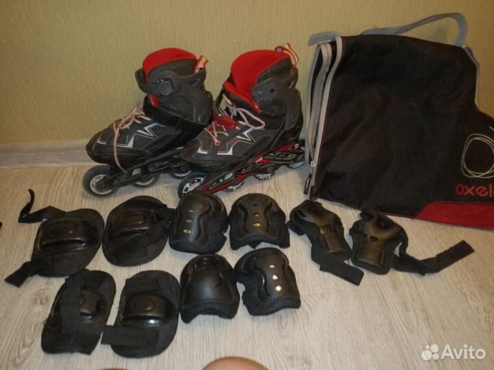 Детские ролики и защита. 35-39 размер