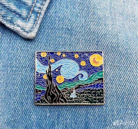 Брошь метталическая пин Ван Гог