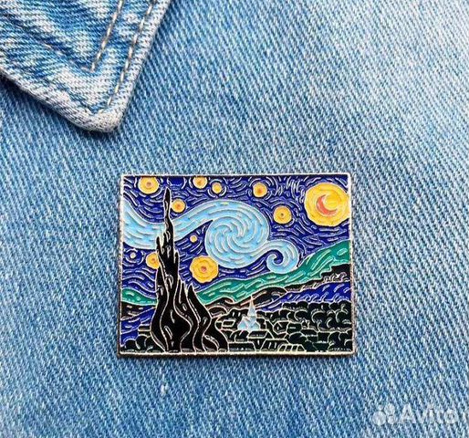 Брошь метталическая пин Ван Гог