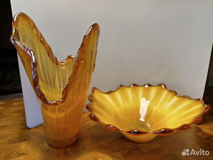 Вазы винтажная, муранское стекло