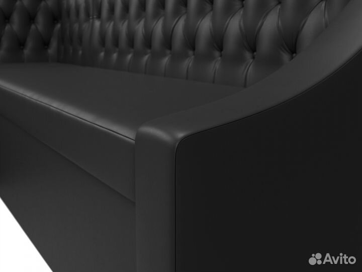 Диван кухонный угловой Мерлин левый угол, экокожа, черный