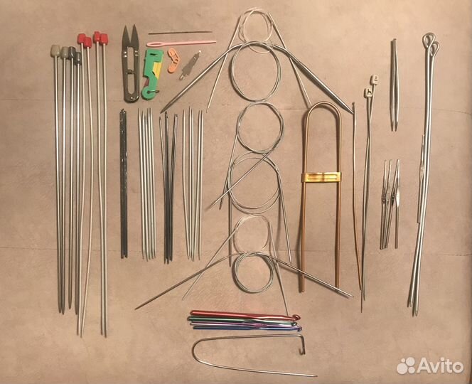 Органайзер, вязание, 57 шт. спиц, крючков