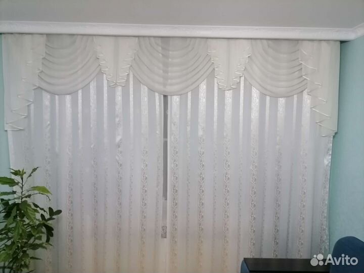 Шторы с ламбрекеном бу
