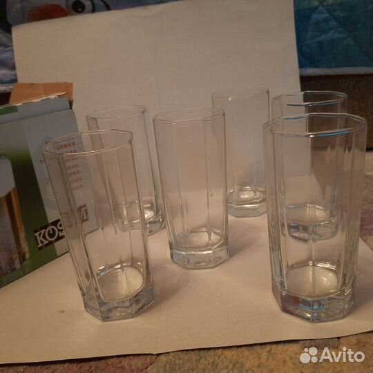 Стаканы набор стекло форма многогранник