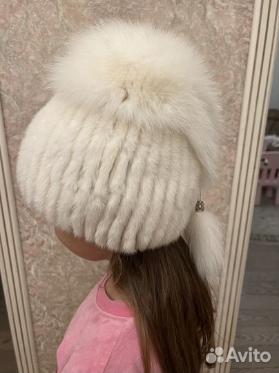 Шапка норка вязаная