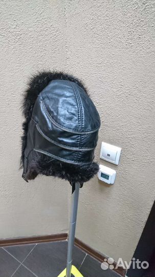 Мужская зимняя шапка (натуральная кожа и мех)