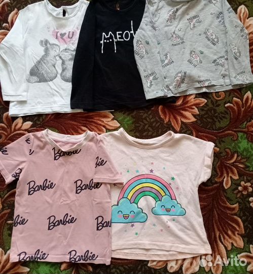 Лонгсливы для девочки 92-98+2 футболки 92-98 пакет