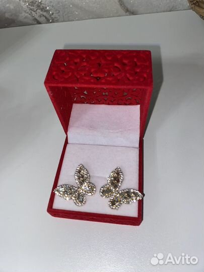 Новые серьги бижутерия вечерние бабочки