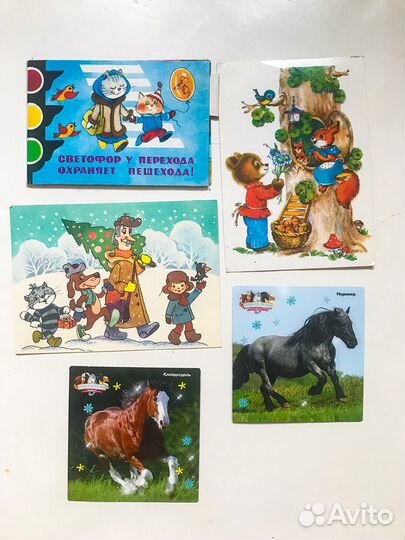 Детские открытки и переводные наклейки 80-х-90х