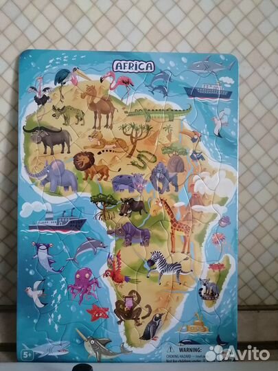 Новый Пазл Dodo в рамке Африка.53 детали,на подлож