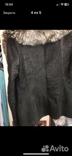 Дубленка натуральная с песцовым воротником