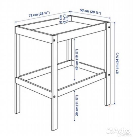 Пеленальный столик, деревянный 72х53 см икея IKEA