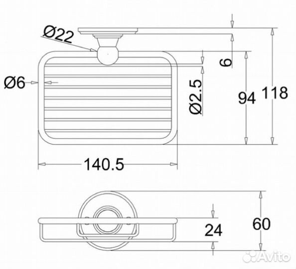 Мыльница Burlington A13 CHR хром