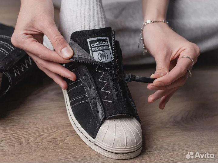 Adidas neighborhood X superstar 80S 'core black'