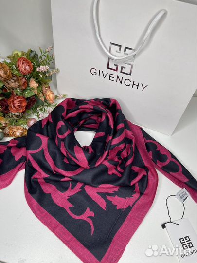 Двусторонний платок givenchy черно-розовый