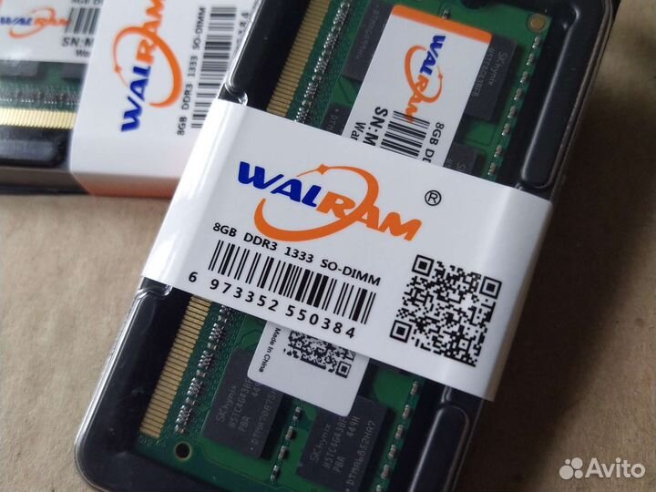 8Gb память ноутбука (DDR3 PC3 10600S 1333MHz)