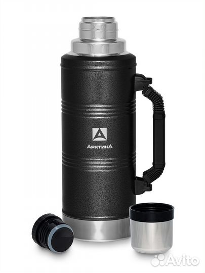 Термос Арктика 106-2200Р, молотковая эмаль-черный