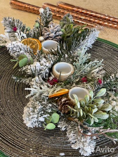 Новогодний подсвечник ручная работа