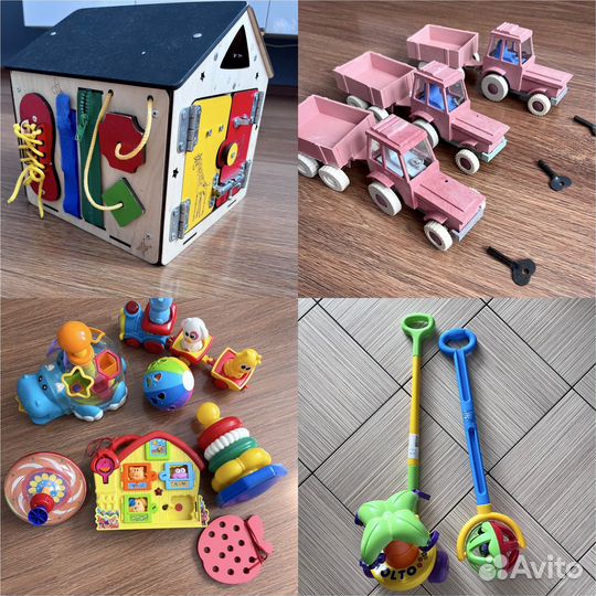 Бизиборд, мяч, пирамидка, сортер, трактор