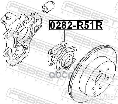 0282-R51R ступица задняя 0282-R51R Febest