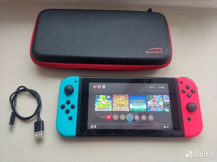 Прошитая Nintendo Switch V2 128Gb+игры