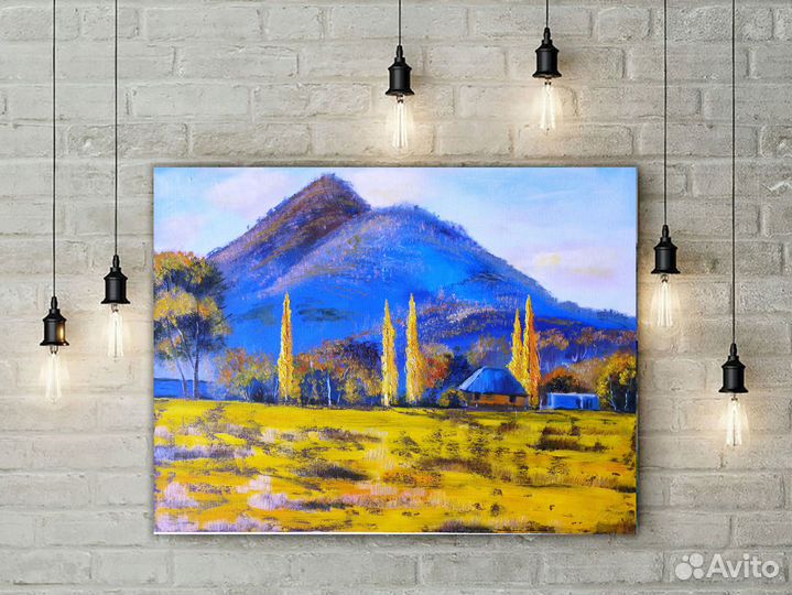 Картина маслом на холсте горный пейзаж