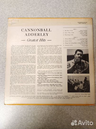 Cannonball Adderley Greatest hits 1st press