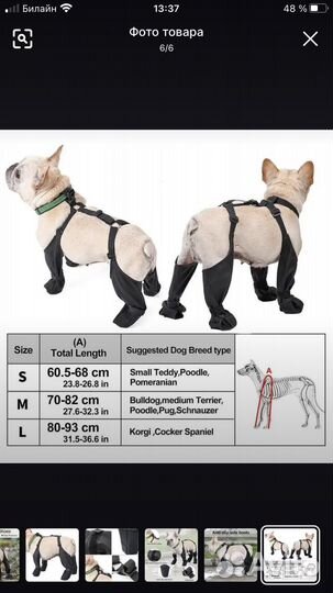 Ботики для собак на подтяжках