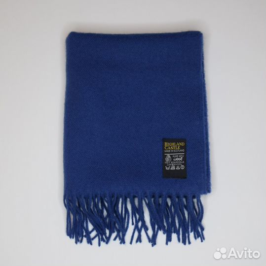Шерстяной шарф Highland Castle синего цвета