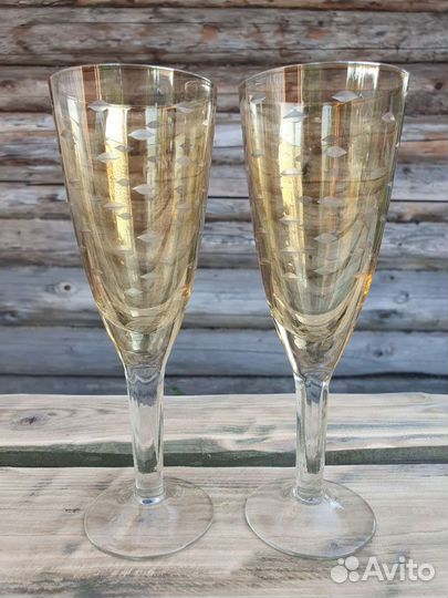 Хрустальные бокалы СССР фужеры