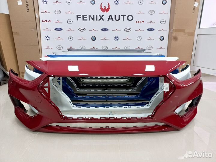 Бампер Хендай Solaris от 17-20 крашеный в Белый