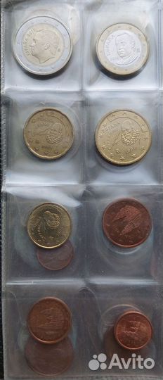 Полный набор евромонет Испания/Италия