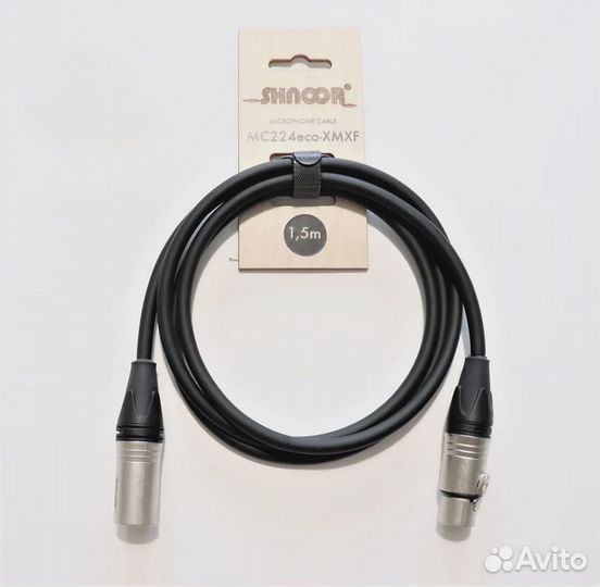 Микрофонный кабель с разъёмами XLR, shnoor 1,5м