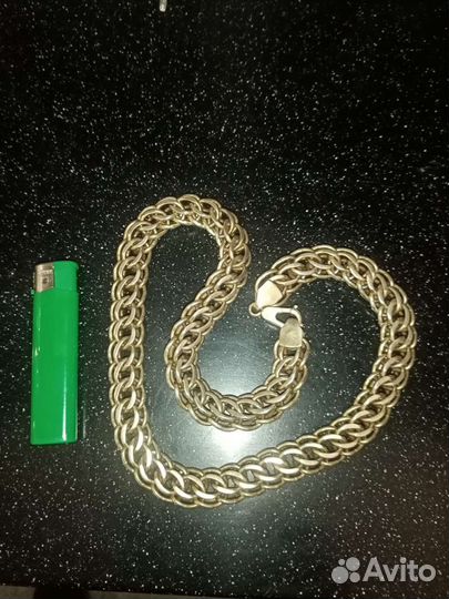 Серебряная цепь позолоченная червонным золотом. 26