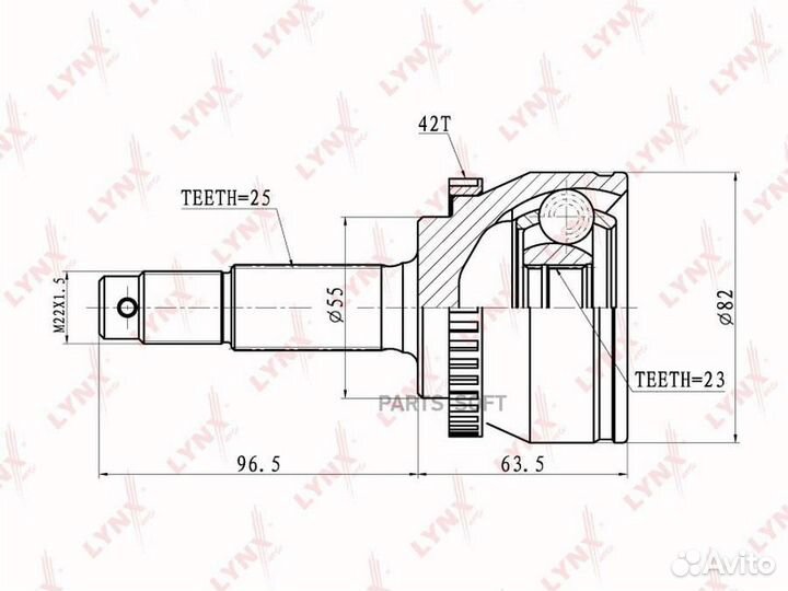 Lynxauto CO5770A шрус шрус nissan almera 1.5D/1.8